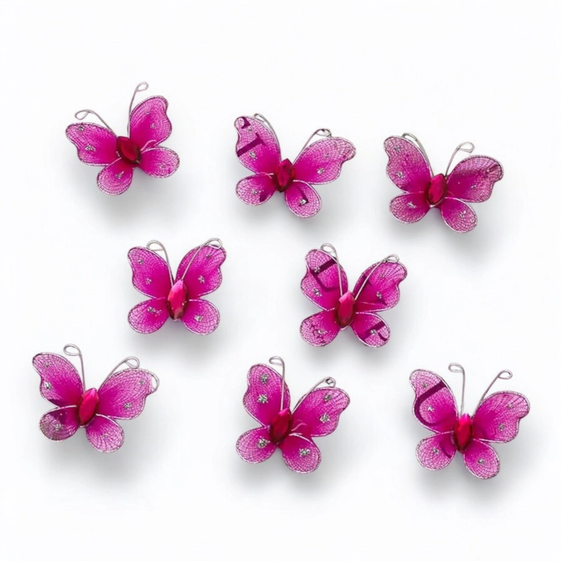 Colorful 3D Mesh Butterfly Craft Decor 21-Pack