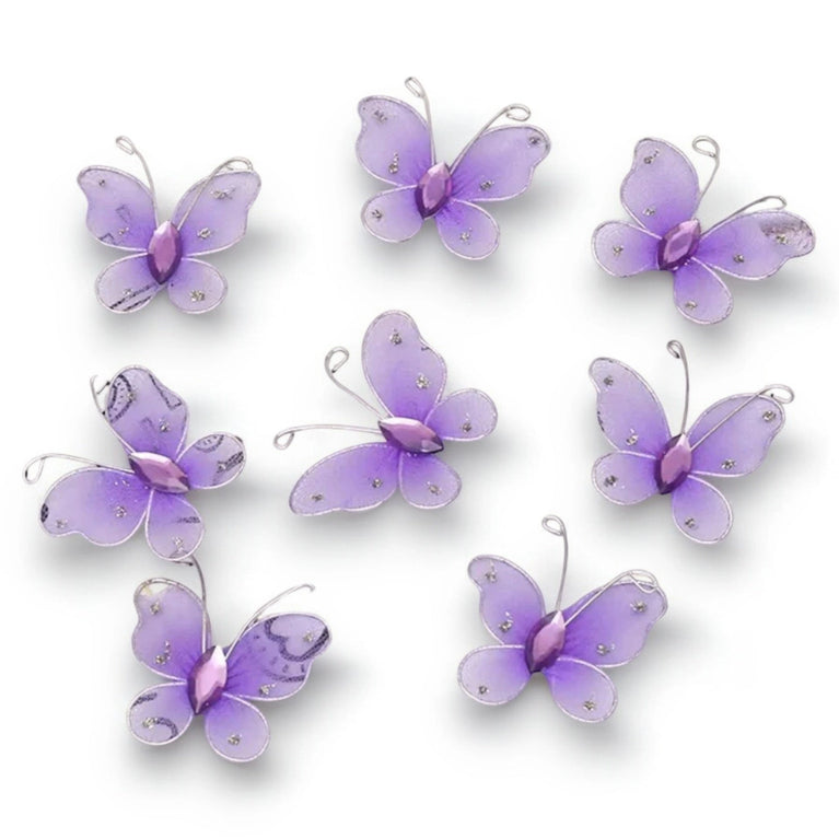 Colorful 3D Mesh Butterfly Craft Decor 21-Pack