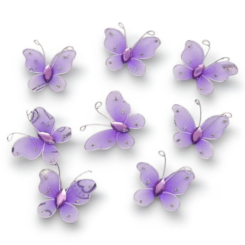Colorful 3D Mesh Butterfly Craft Decor 21-Pack