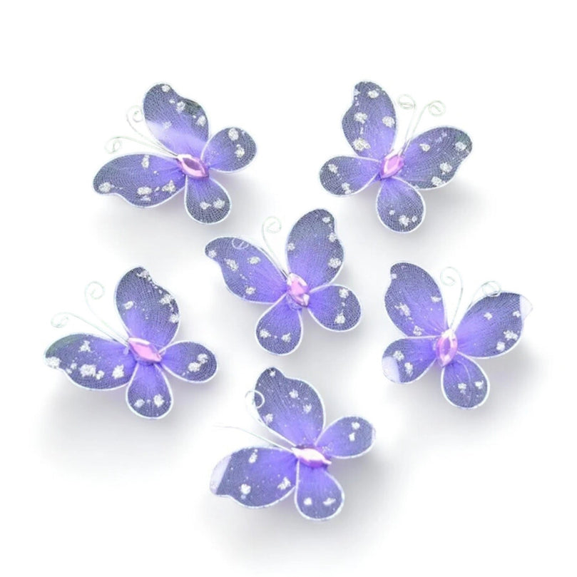 Colorful 3D Mesh Butterfly Craft Decor 21-Pack