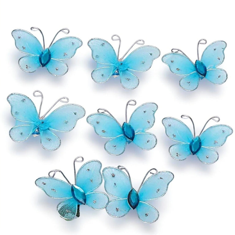 Colorful 3D Mesh Butterfly Craft Decor 21-Pack