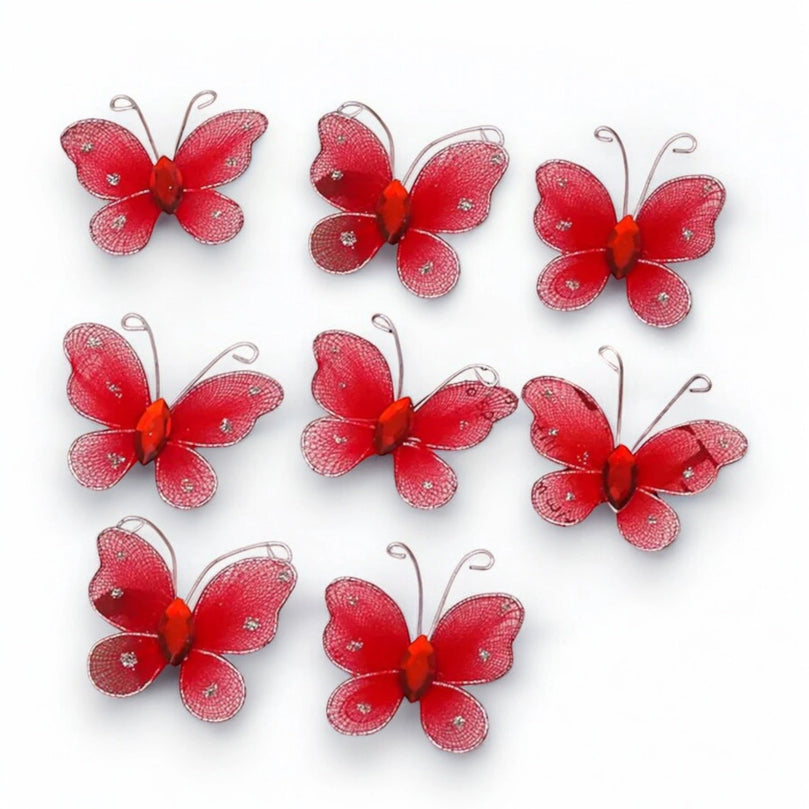 Colorful 3D Mesh Butterfly Craft Decor 21-Pack