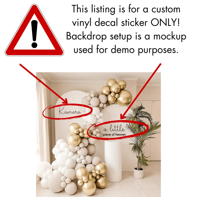 Custom Name Vinyl Decal Sticker: "A Little Piece of Heaven"