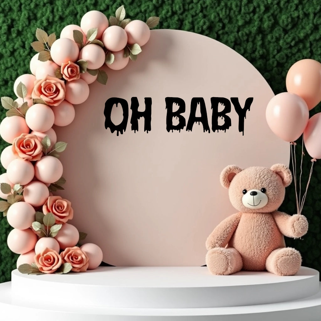 Custom Oh Baby Vinyl Backdrop Sign Sticker