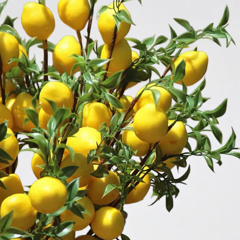 Faux Lemon Branch - Lifelike Imitation Plant Stem For Decor