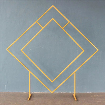 Diamond Gold Wedding Arch Backdrop Stand