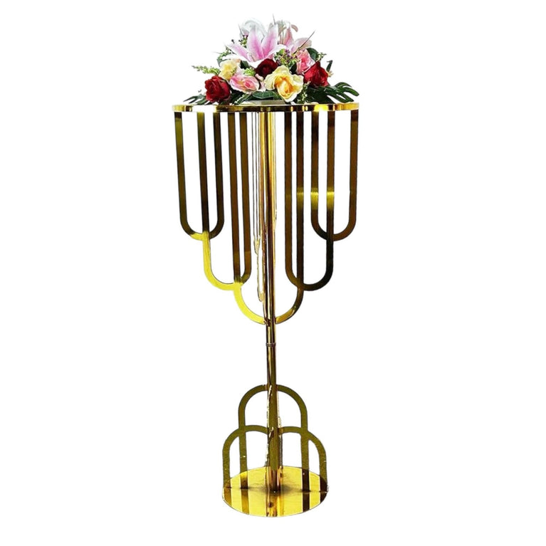 Elegant Gold Metal Wedding Dining Table Centerpiece