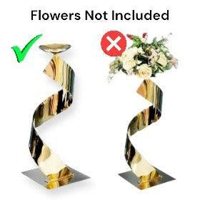 Spiral Gold Wedding Dining Centerpiece sold without flower arrangements