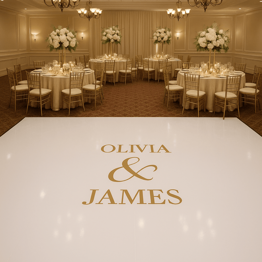 White Dance Floor For Wedding - Vinyl Wrap Service in MA