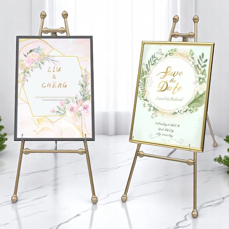 Gold Easel Stand - Ovis Metal Welcome Sign Board Display