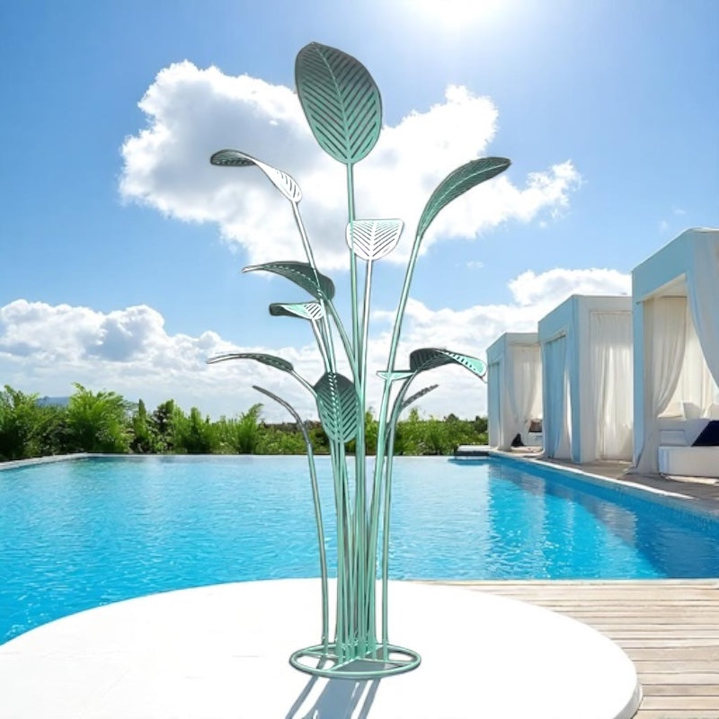 palm tree plant stand Metal Palm Tree Stand