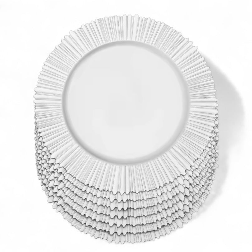 FLARE Silver Charger Plates 6-Pack