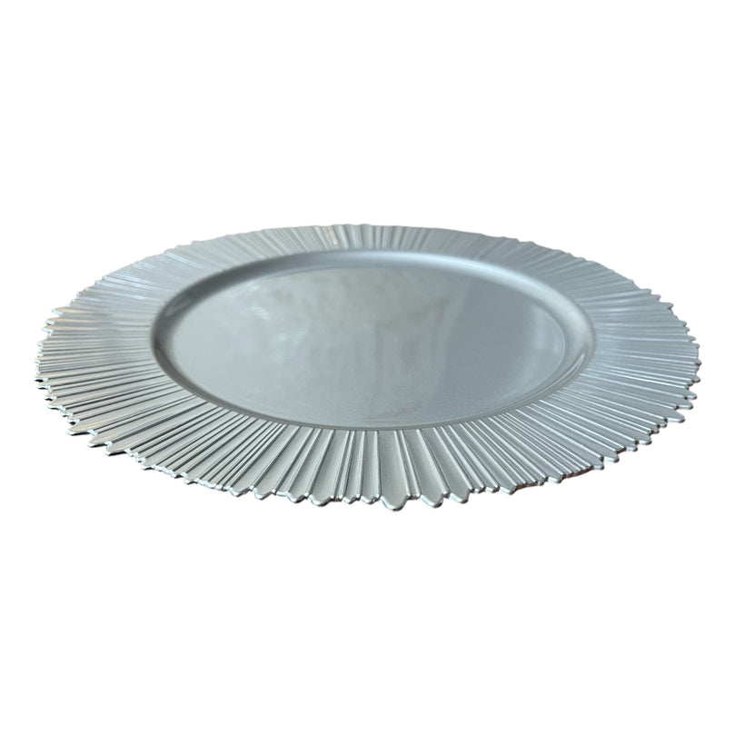 FLARE Silver Charger Plates 6-Pack