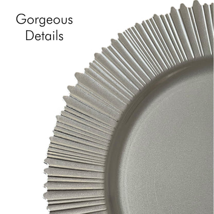 FLARE Silver Charger Plates 6-Pack