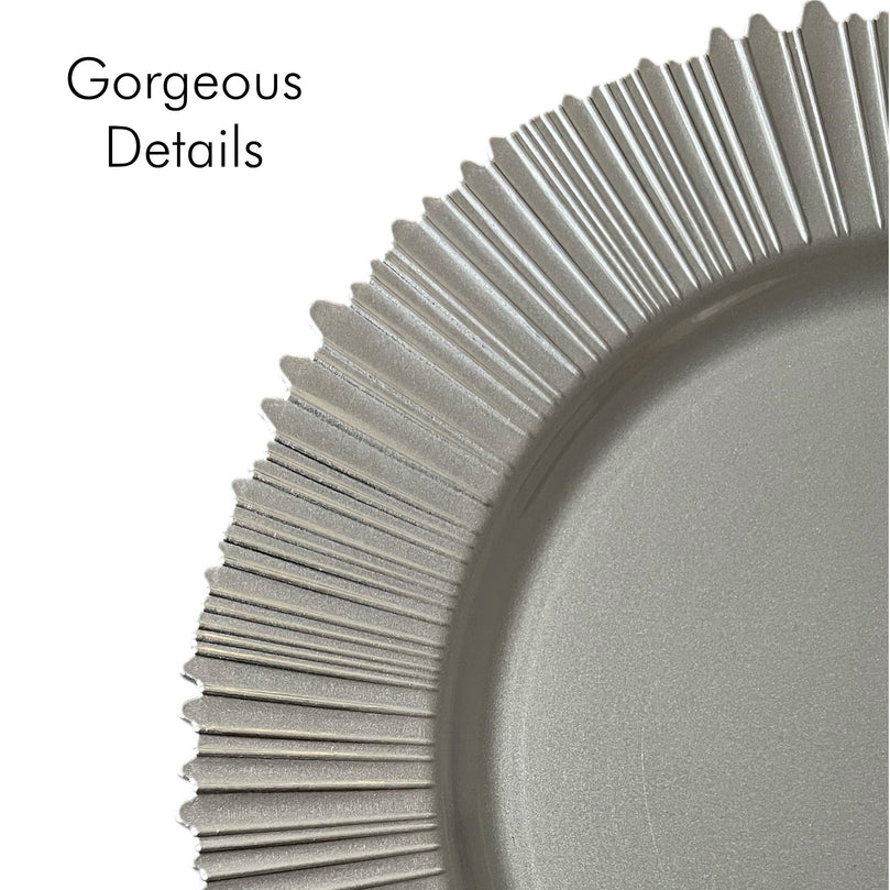 FLARE Silver Charger Plates 6-Pack