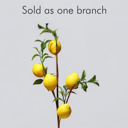 Faux Lemon Branch - Lifelike Imitation Plant Stem For Decor