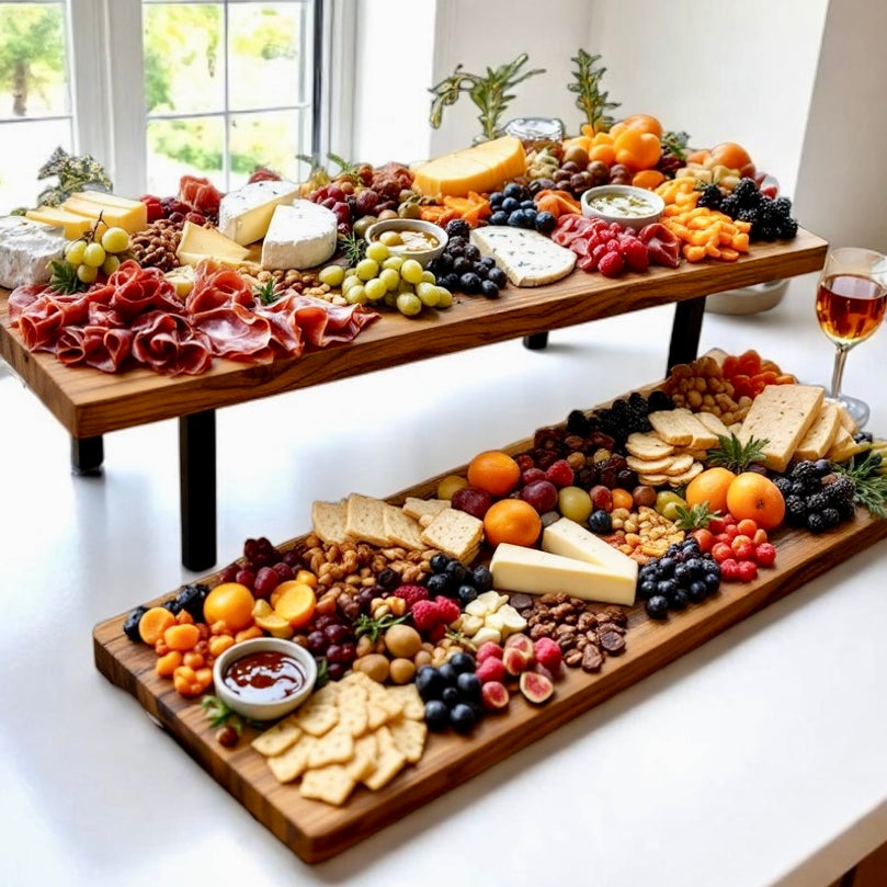 Charcuterie Grazing Board - Dessert Table Display 2-Pack Set