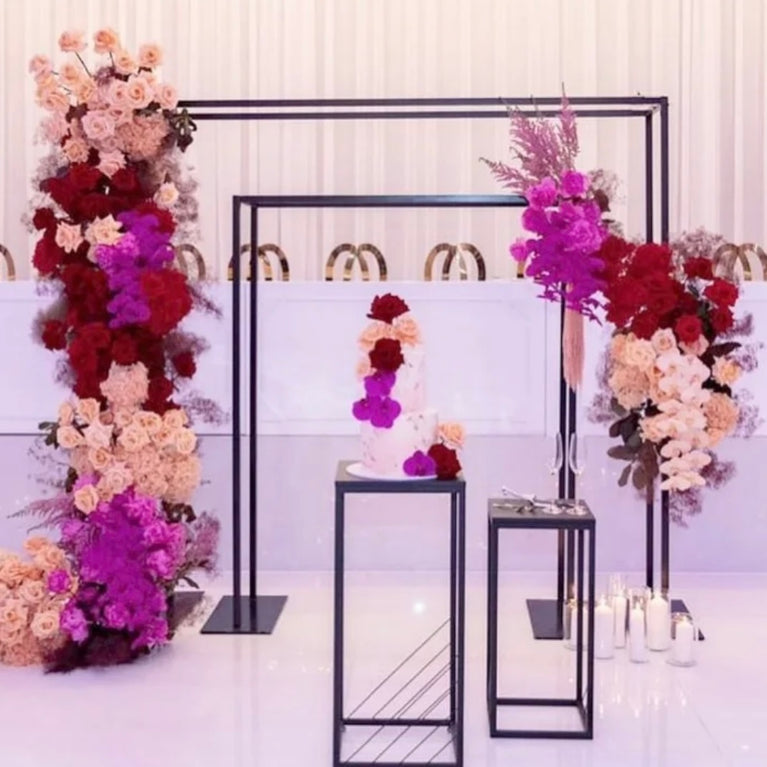Black Square Wedding Arch Backdrop Decor Stand