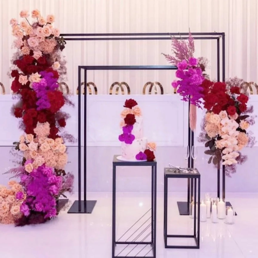 Black Square Wedding Arch Backdrop Decor Stand
