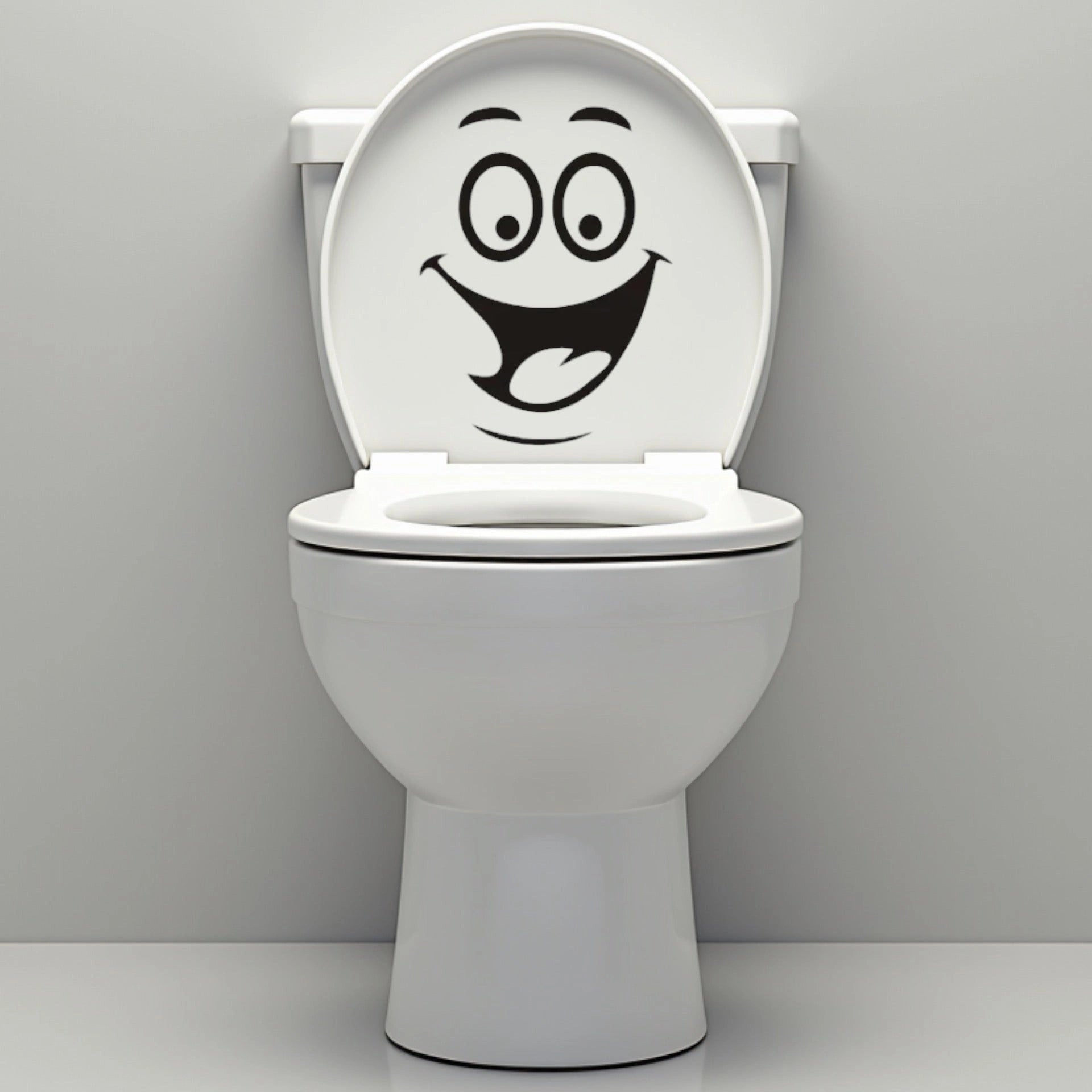 Funny Bathroom Vinyl Decal: Toilet Decor Sticker