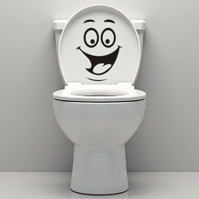 Funny Bathroom Vinyl Decal: Toilet Decor Sticker