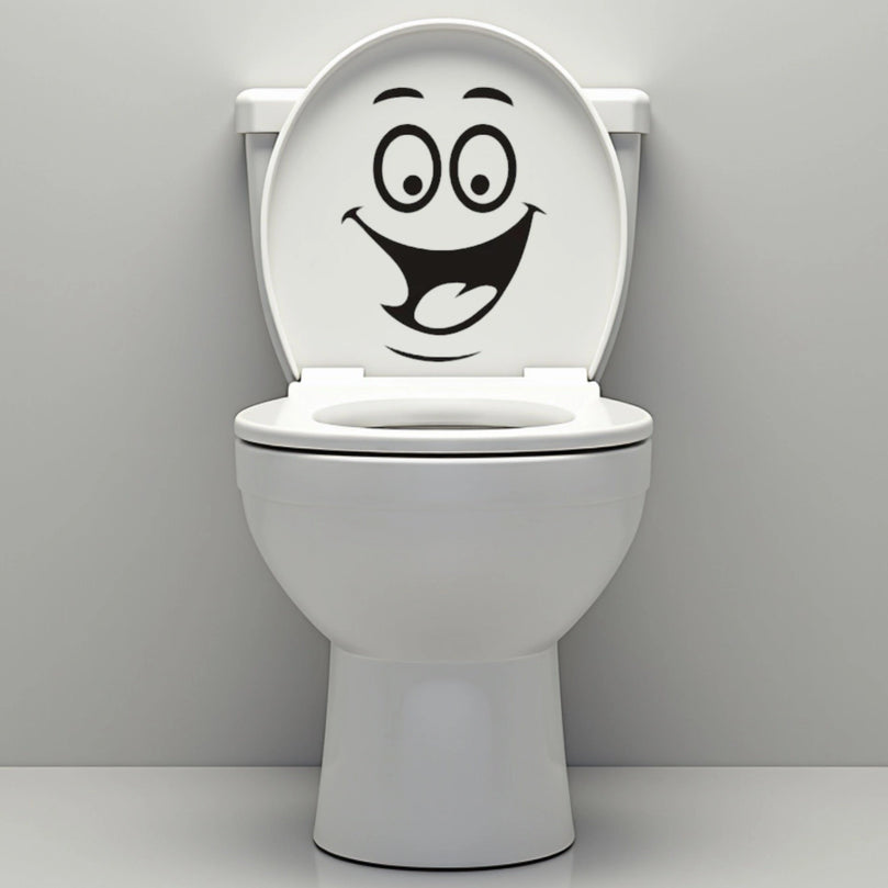 Funny Bathroom Vinyl Decal: Toilet Decor Sticker