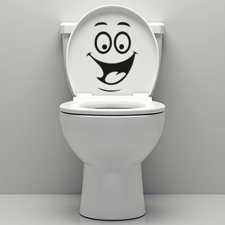 Funny Bathroom Vinyl Decal: Toilet Decor Sticker