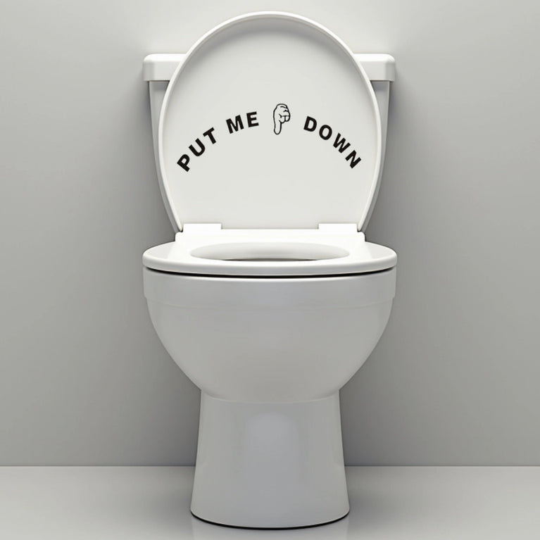 Funny Bathroom Vinyl Decal: Toilet Decor Sticker