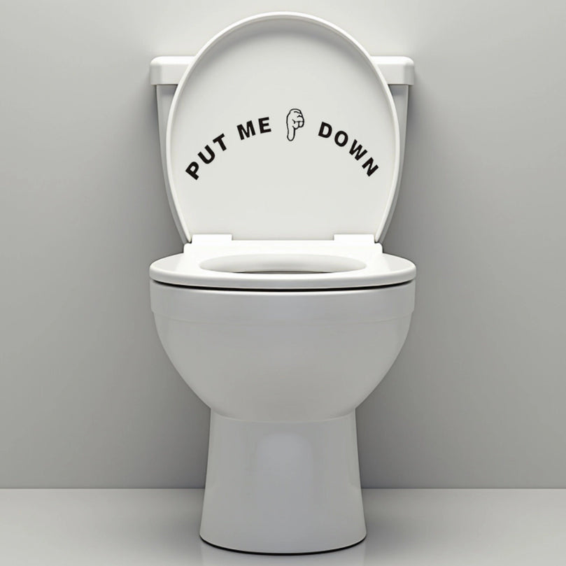 Funny Bathroom Vinyl Decal: Toilet Decor Sticker