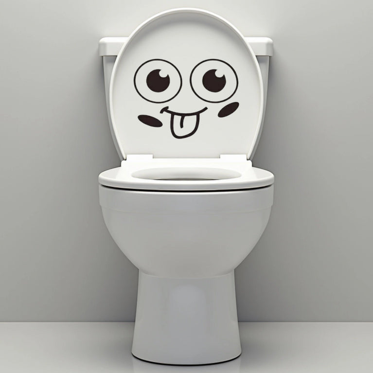 Funny Bathroom Vinyl Decal: Toilet Decor Sticker