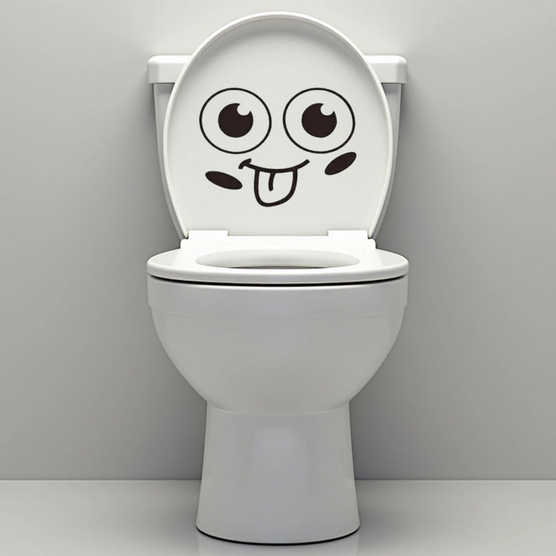 Funny Bathroom Vinyl Decal: Toilet Decor Sticker