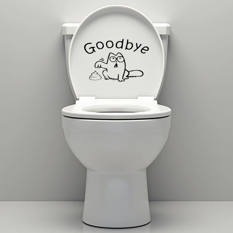 Funny Bathroom Vinyl Decal: Toilet Decor Sticker