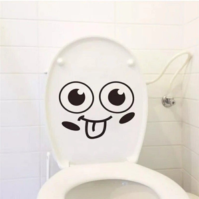 Funny Bathroom Vinyl Decal: Toilet Decor Sticker