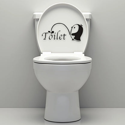 Funny Bathroom Vinyl Decal: Toilet Decor Sticker