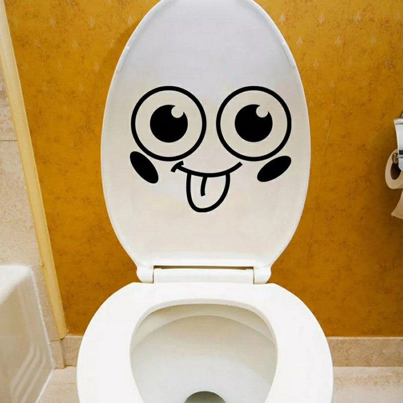 Funny Bathroom Vinyl Decal: Toilet Decor Sticker