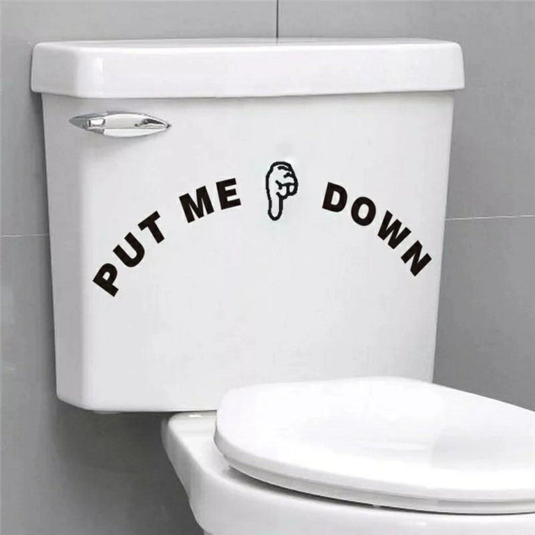 Funny Bathroom Vinyl Decal: Toilet Decor Sticker