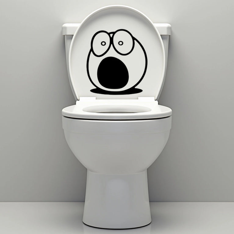Funny Bathroom Vinyl Decal: Toilet Decor Sticker