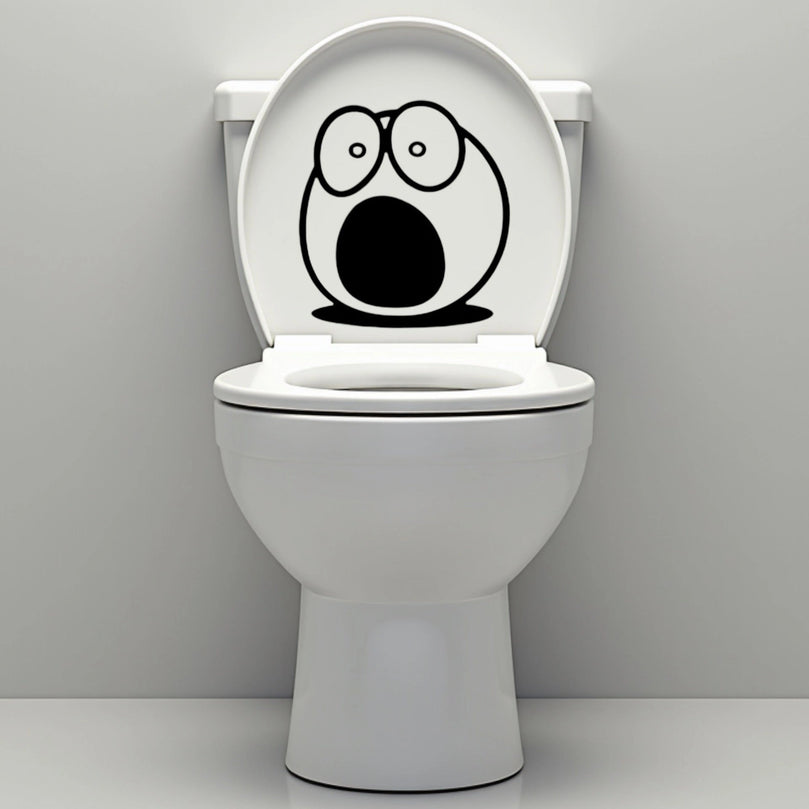 Funny Bathroom Vinyl Decal: Toilet Decor Sticker