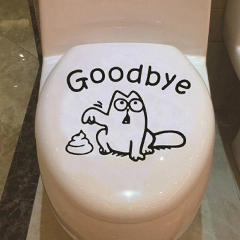 Funny Bathroom Vinyl Decal: Toilet Decor Sticker