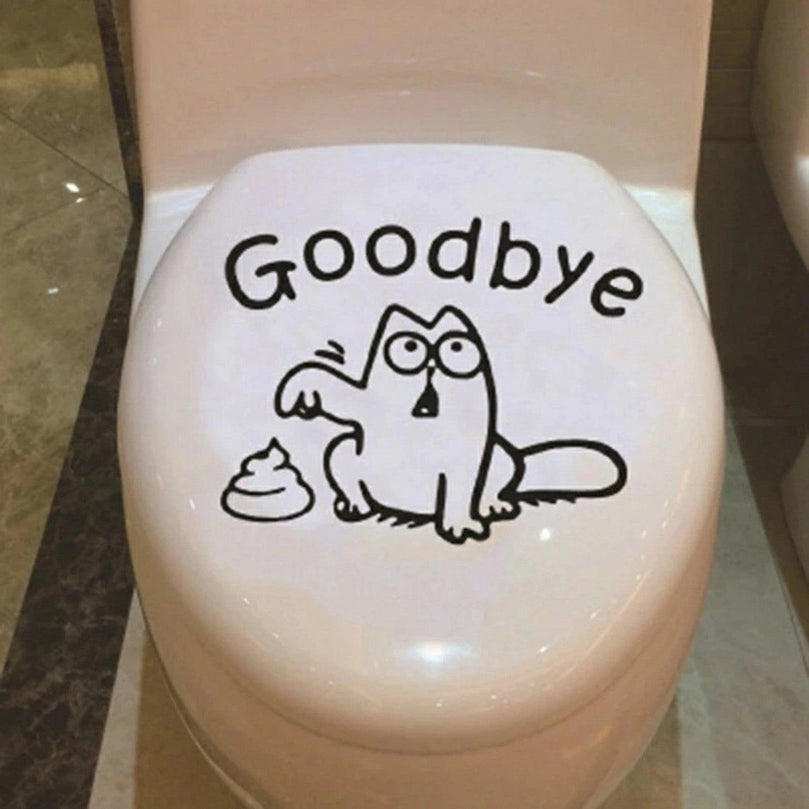 Funny Bathroom Vinyl Decal: Toilet Decor Sticker