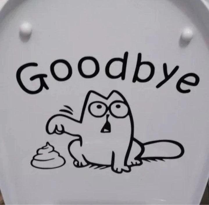 Funny Bathroom Vinyl Decal: Toilet Decor Sticker