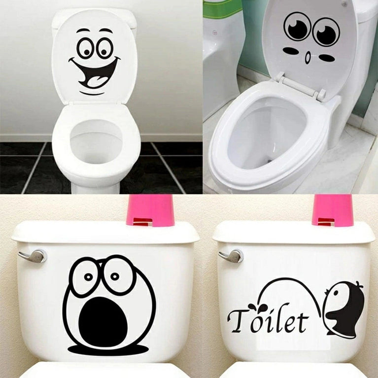Funny Bathroom Vinyl Decal: Toilet Decor Sticker