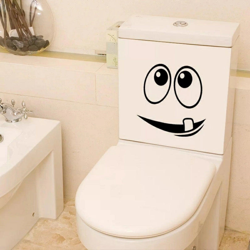 Funny Bathroom Vinyl Decal: Toilet Decor Sticker