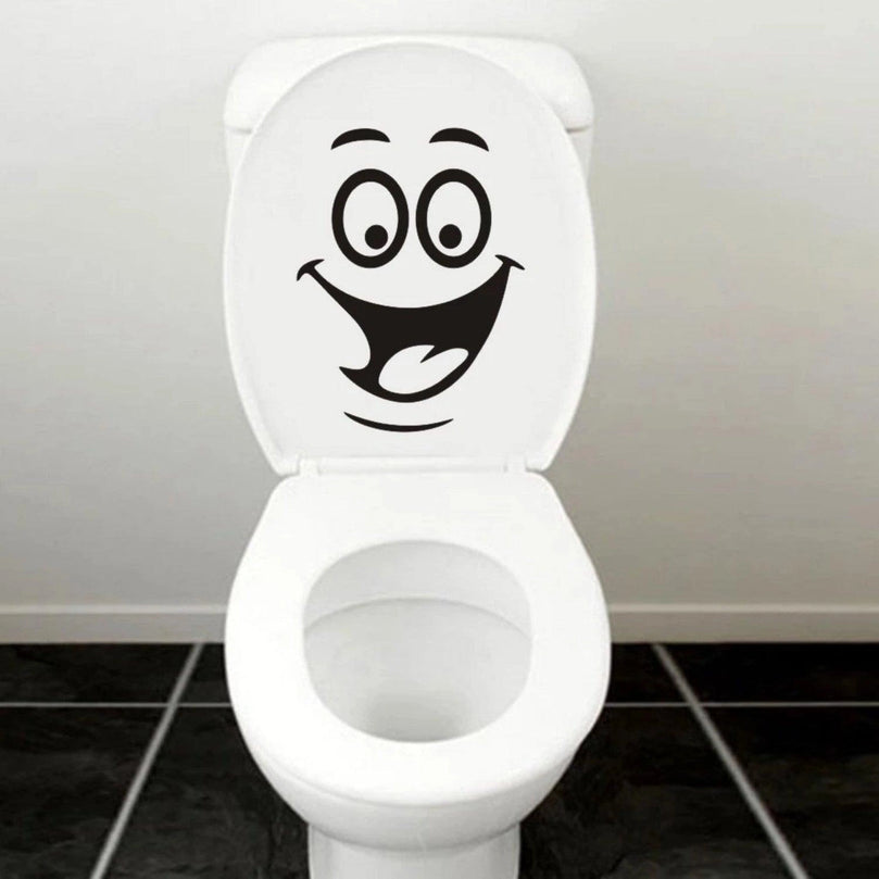 Funny Bathroom Vinyl Decal: Toilet Decor Sticker