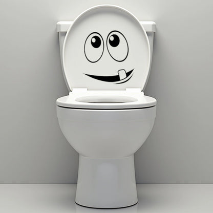 Funny Bathroom Vinyl Decal: Toilet Decor Sticker