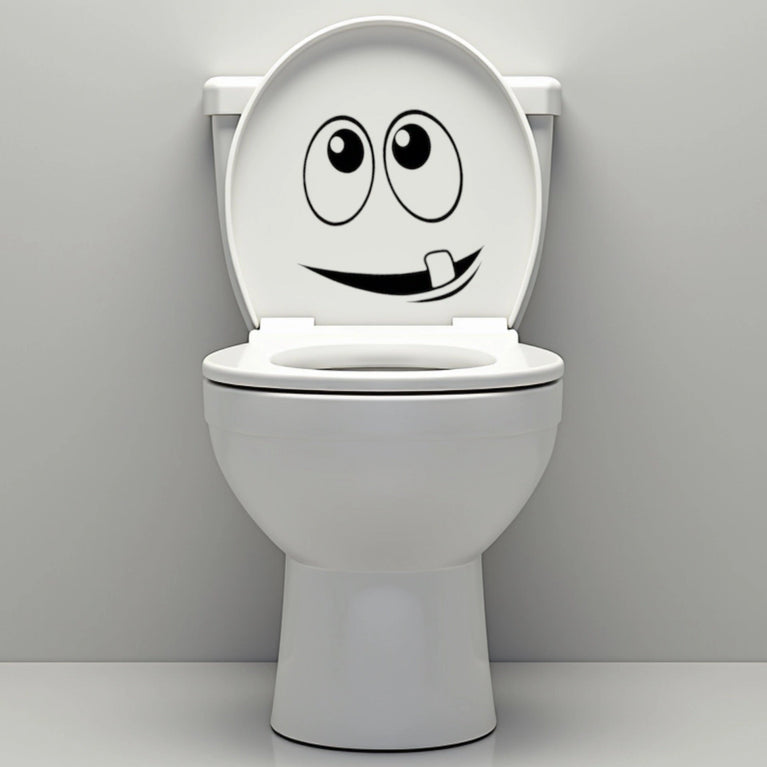 Funny Bathroom Vinyl Decal: Toilet Decor Sticker