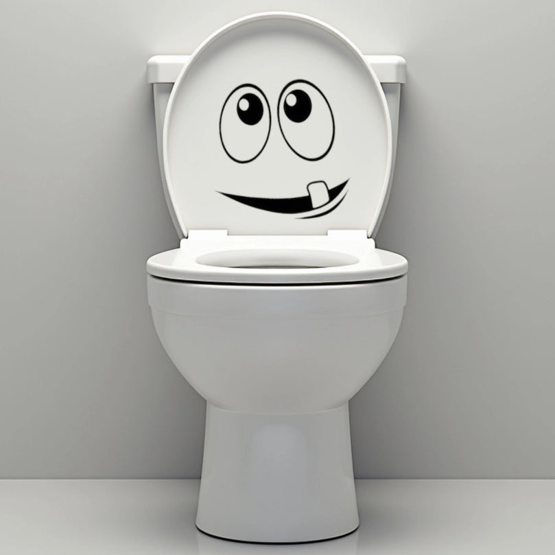 Funny Bathroom Vinyl Decal: Toilet Decor Sticker