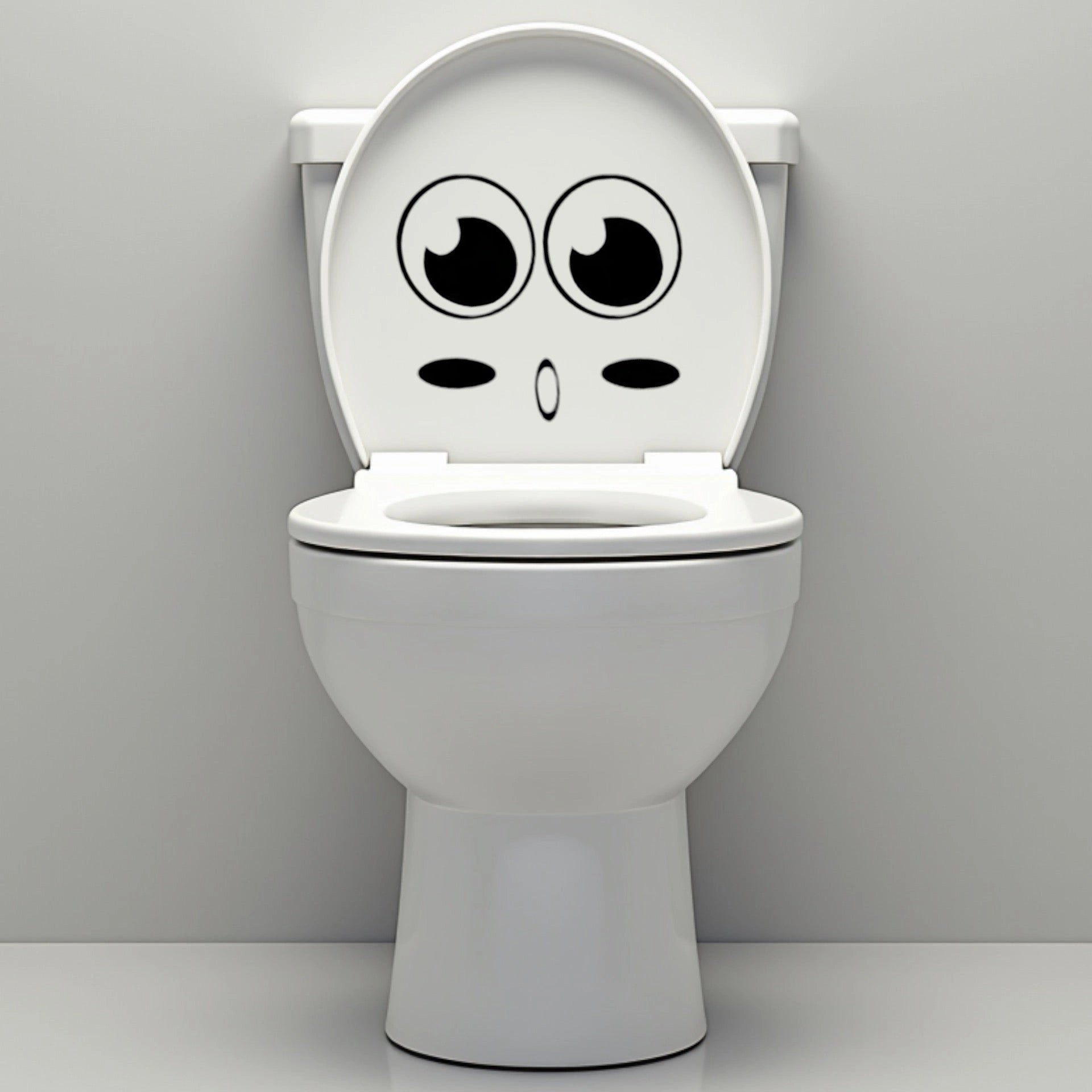 Funny Bathroom Vinyl Decal: Toilet Decor Sticker