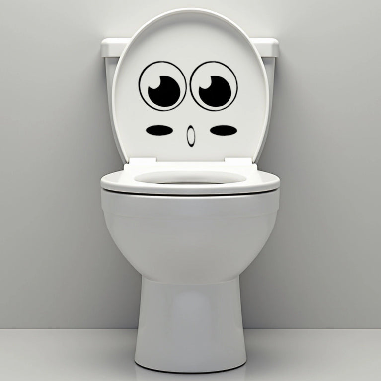 Funny Bathroom Vinyl Decal: Toilet Decor Sticker