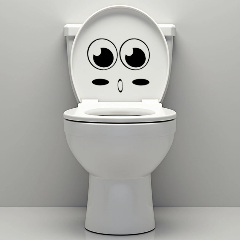 Funny Bathroom Vinyl Decal: Toilet Decor Sticker